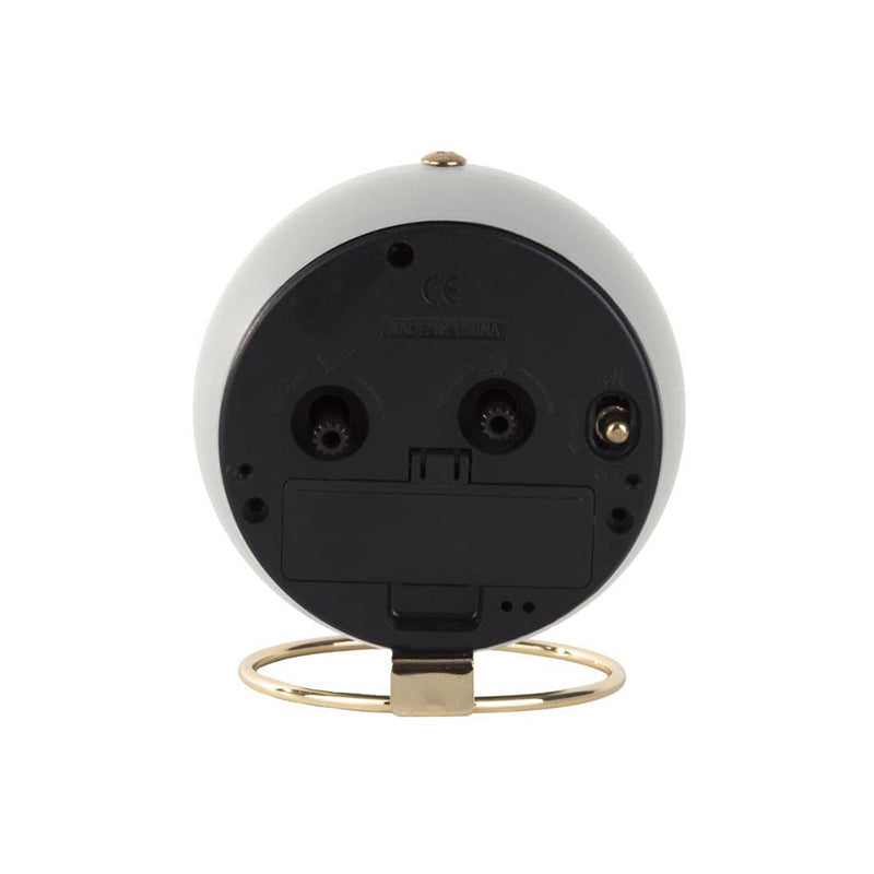 Réveil rond blanc avec contour doré brillant -  - reveil-vintage-blanc - ["analogique","Jour Nuit","R\u00e9veil Analogique"]