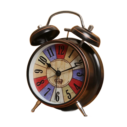 Réveil rétro métal à chiffres multicolores -  - reveil-vintage-double-cloches - ["Jour Nuit"]