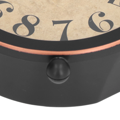 Réveil rond vintage rouge foncé et crème -  - reveil-vintage-rond - ["analogique","Jour Nuit","R\u00e9veil Analogique"]