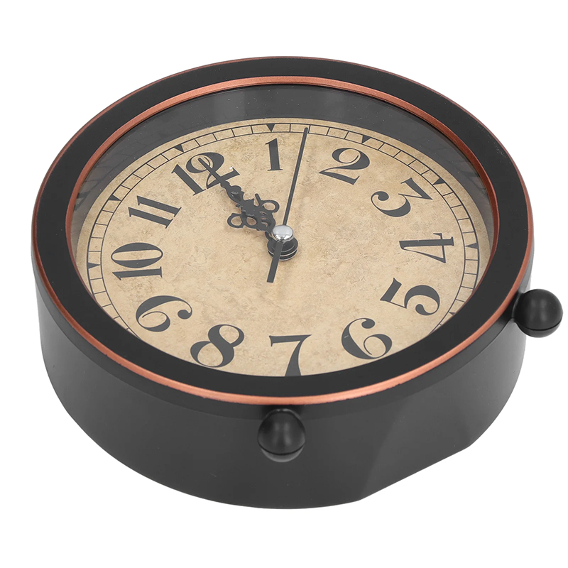 Réveil rond vintage rouge foncé et crème -  - reveil-vintage-rond - ["analogique","Jour Nuit","R\u00e9veil Analogique"]