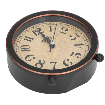 Réveil rond vintage rouge foncé et crème -  - reveil-vintage-rond - ["analogique","Jour Nuit","R\u00e9veil Analogique"]