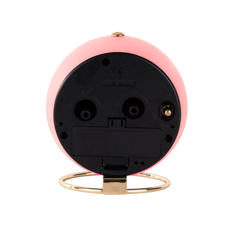 Réveil rond en métal rose et or vintage -  - reveil-vintage-rose - ["analogique","Jour Nuit","R\u00e9veil Analogique"]