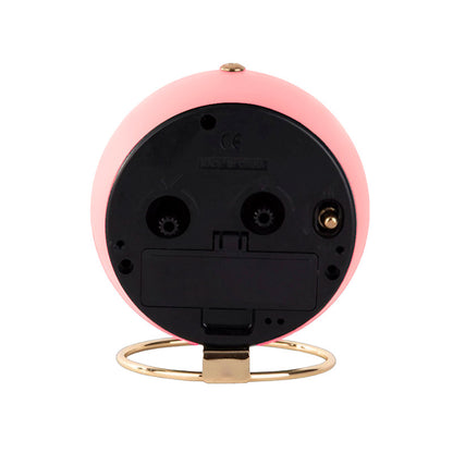 Réveil rond en métal rose et or vintage -  - reveil-vintage-rose - ["analogique","Jour Nuit","R\u00e9veil Analogique"]
